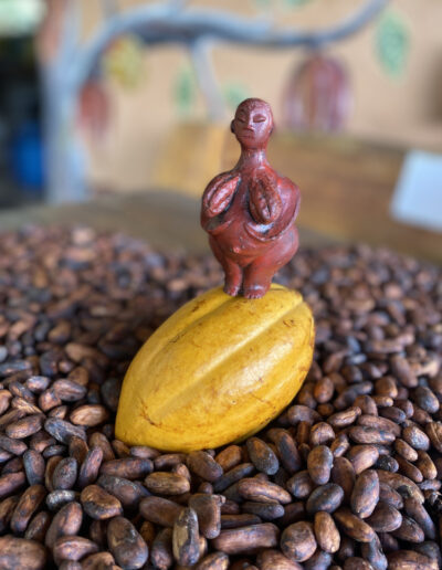 Déesse Cacao sur une cabosse